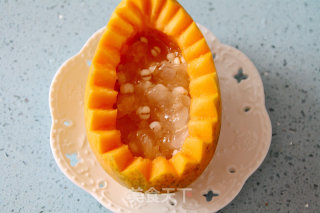 [sea Cucumber Snow Lotus Papaya Boat]: Sweet Water for Beautiful Women recipe