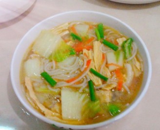 Boiled Vermicelli with Cabbage and Yuba recipe