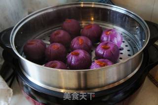 #trust之美#purple Potato Bean Paste Cake recipe