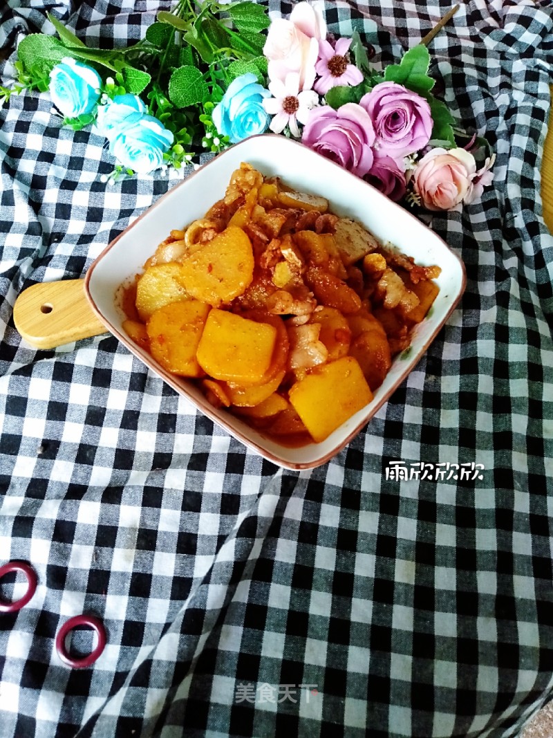 Stir-fried Pork Belly with Potato Chips recipe