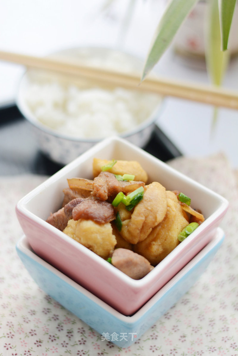 The Transformation of Fried Tofu---dried Tofu Fried Pork recipe