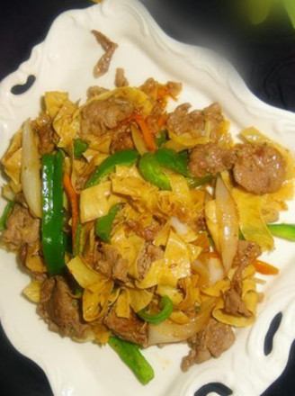 Stir-fried Beef with Mixed Vegetables and Tofu Skin