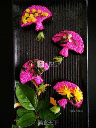 Plum, Orchid, Bamboo and Chrysanthemum [flower Sushi] recipe