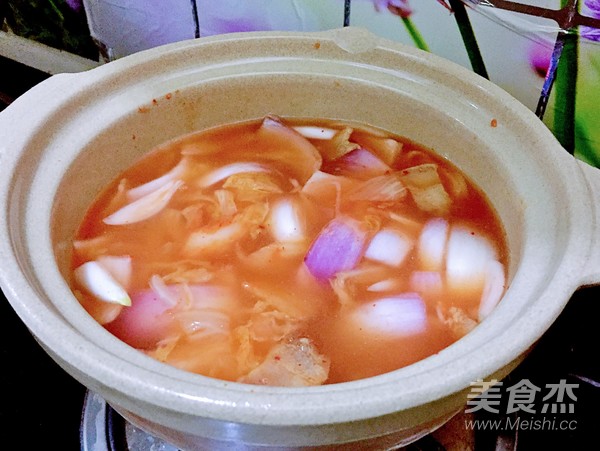 Kimchi Seafood Tofu Pot recipe