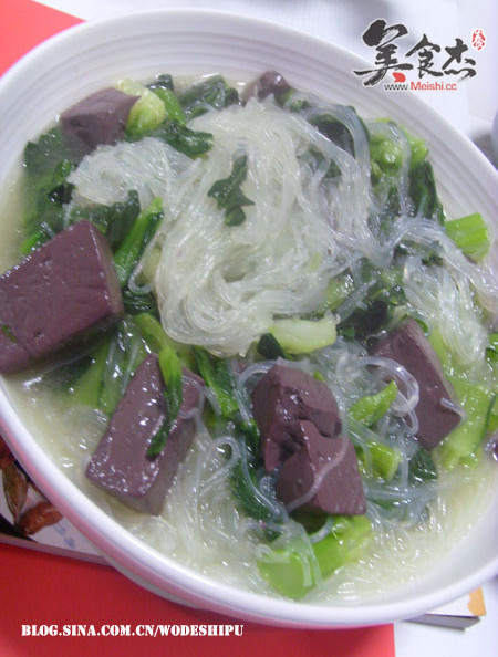 Duck Blood Green Vegetable Soup recipe