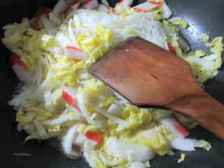 Fried Rice Noodles with Crab Sticks and Baby Vegetables recipe