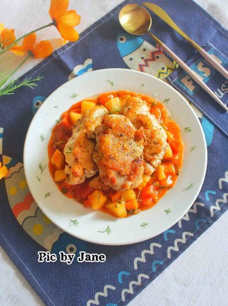 Stewed Chicken Chop with Fennel and Tomato Sauce