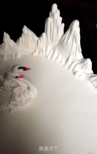 #柏翠大赛#swan Lake Fondant Cake recipe