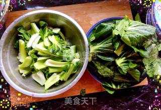 Stewed Vermicelli with Pork and Greens recipe