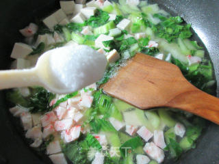 Shrimp Flavour Ball Green Vegetable Tofu Soup recipe