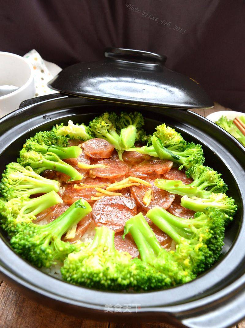 Claypot Rice with Broccoli and Sausage recipe