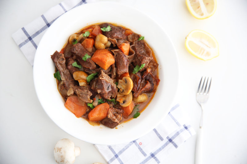 French Manor Style-beef Stew in Red Wine with Mashed Potatoes