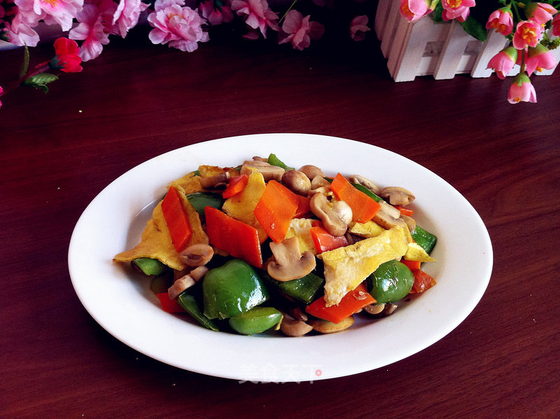 Fried Double Pleurotus with Egg recipe