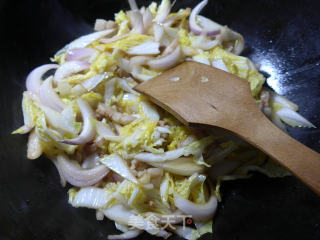 Fried Baby Cabbage with Pork and Onion recipe