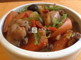 Roasted Chicken with Yam and Carrots recipe