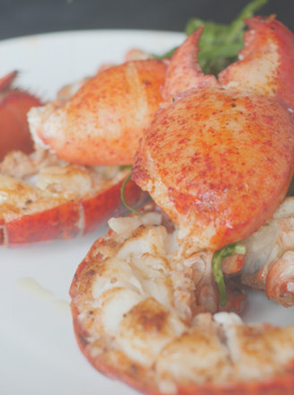 Pan-fried Lobster, Arugula Salad, Butter Mushroom Stuffing