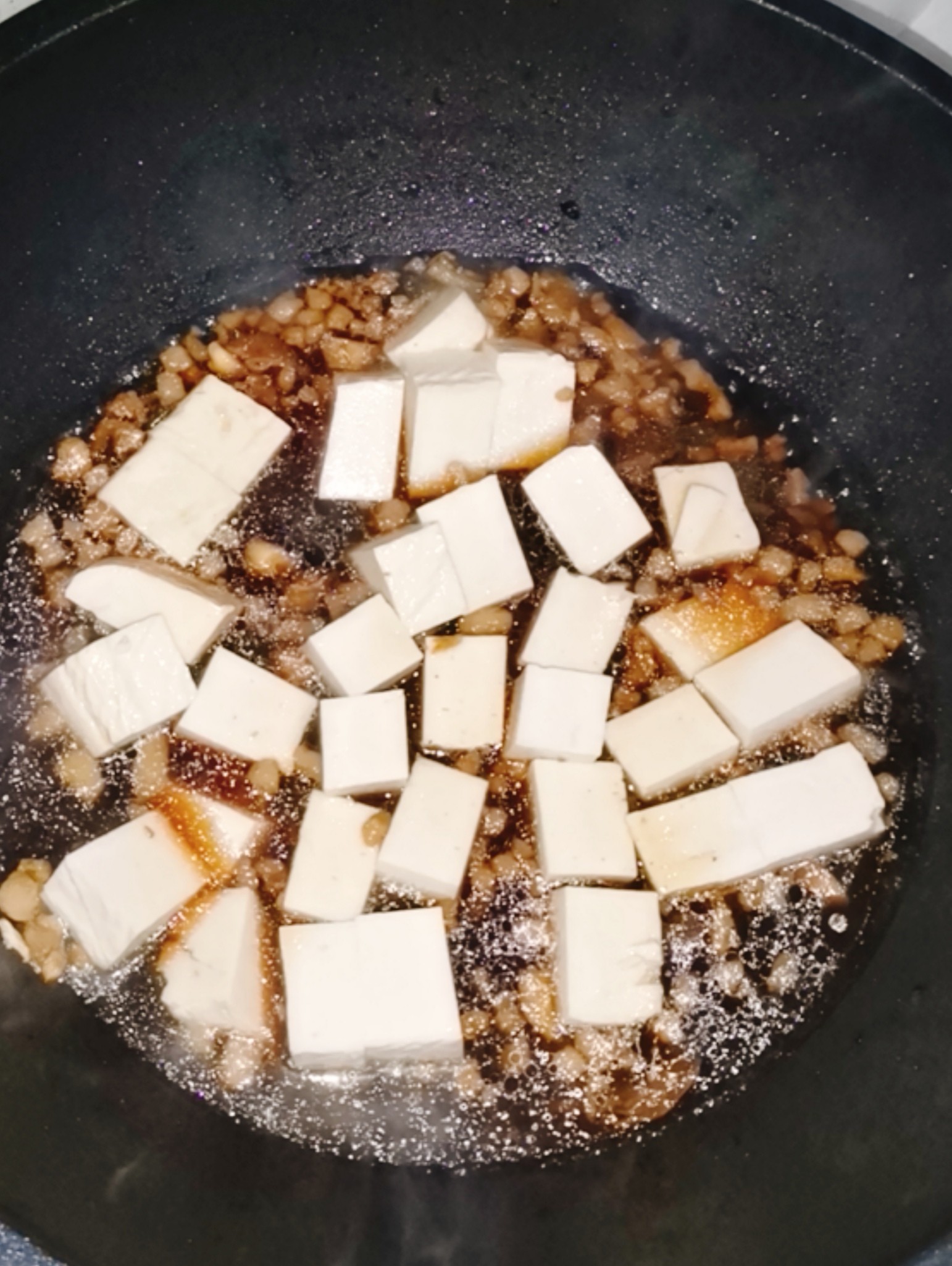 Braised Tofu with Minced Meat recipe