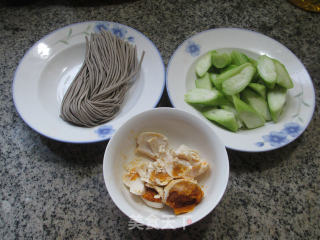 Loofah Soba Noodles with Salted Duck Egg recipe