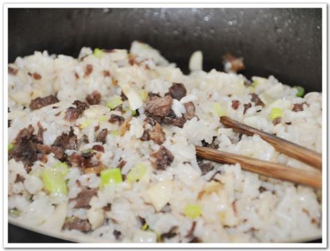 Fried Rice with Lotus Root and Beef recipe
