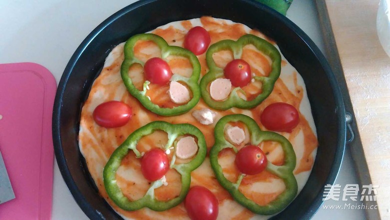 Lazy Pizza (vegetables and Seafood Sausage Flavor) recipe