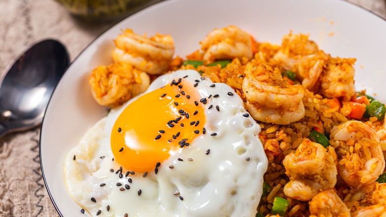 Curry Shrimp and Egg Fried Rice recipe