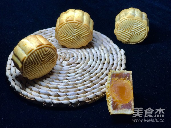 Cantonese Mooncake with Lotus Paste and Egg Yolk recipe