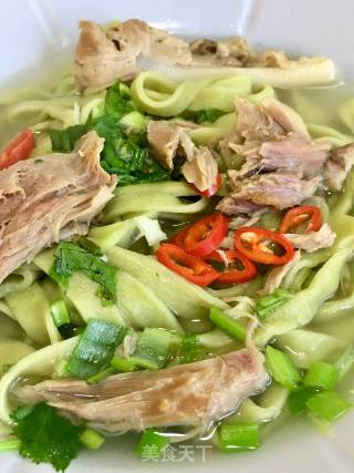 Hand-rolled Noodles with Mutton Soup and Spinach recipe