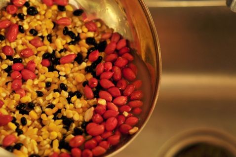 Sticky Polenta with Peanuts and Lentils recipe