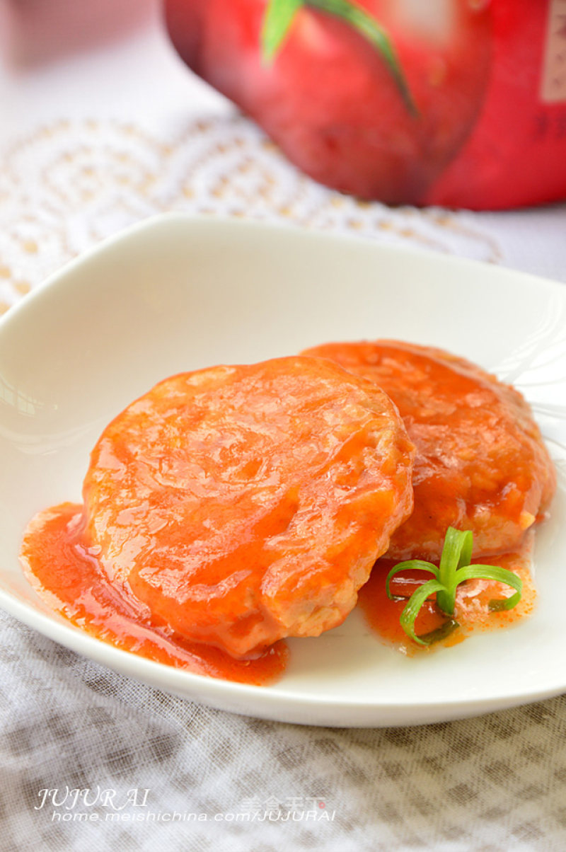 Lotus Root Cake with Tomato Sauce recipe