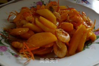 Stir-fried Mango with River Prawns recipe
