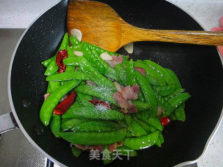 Garlic Bacon Snow Pea recipe