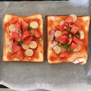 Small Pizza with Slices of Bread recipe