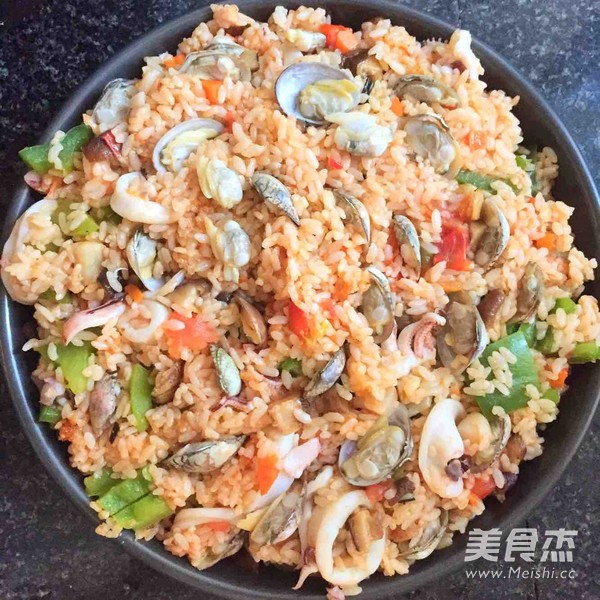 Baked Rice with Seafood and Cheese recipe