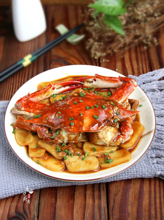 Stir-fried Rice Cake with Swimming Crab