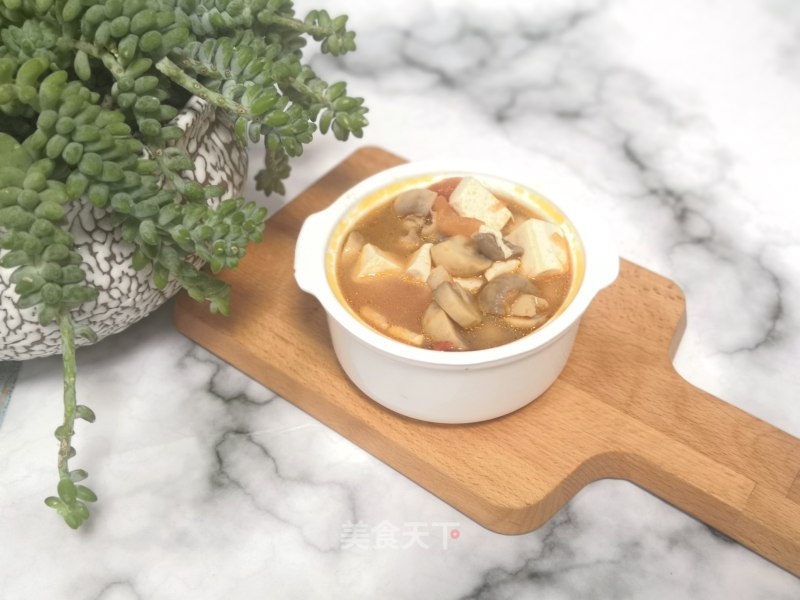 White Mushroom Tofu Soup recipe