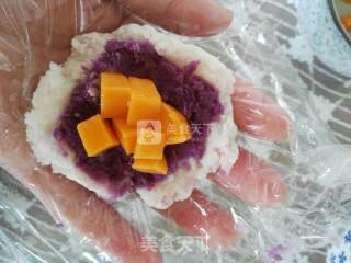 #aca烤明星大赛# Purple Sweet Potato Yam Mango Tea Towel Twist recipe