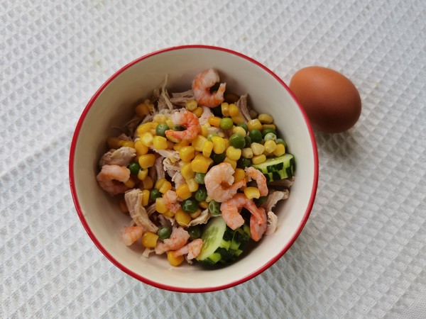 Low-fat Chicken Breast and Shrimp Vegetable Salad recipe