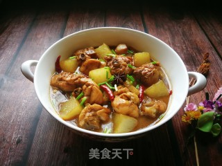 Braised Chicken Drumsticks with White Radish recipe