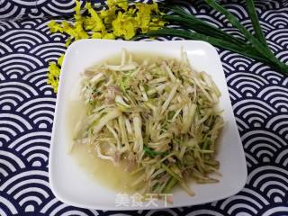 Stir-fried Cress with Shredded Pork recipe