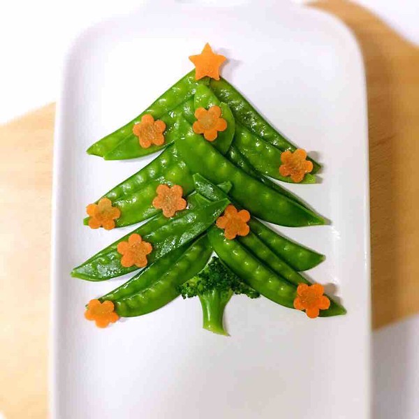 Christmas Tree Fried Rice with Baby Food Supplement recipe