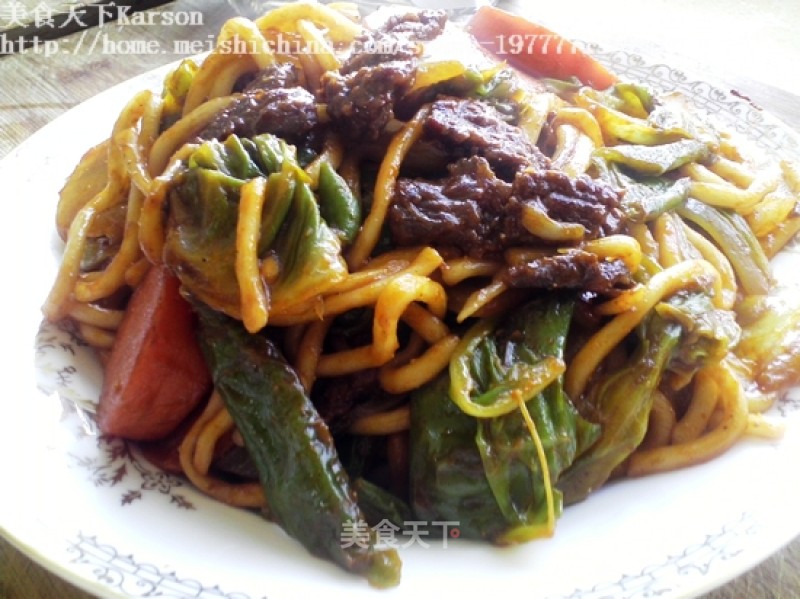 Xinjiang Beef Fried Noodles recipe