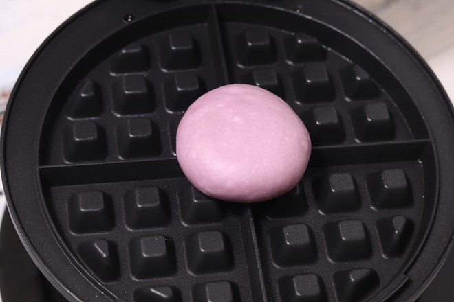 Easy to Make Purple Sweet Potato Bean Paste Waffle without Oven or Bread Machine recipe