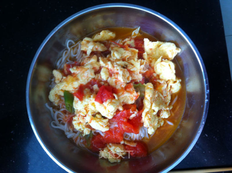 Marinated Noodles with Tomato and Egg recipe