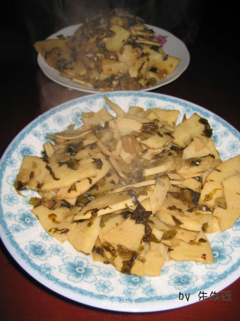 Stir-fried Bamboo Shoots with Glutinous Vegetables (fuzhou Specialty) recipe