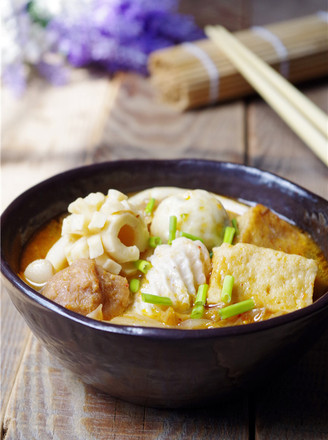 Korean Spicy Cabbage Meatball Soup