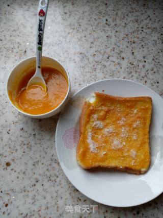 Coconut-flavored Yellow Peach Toast Slices recipe