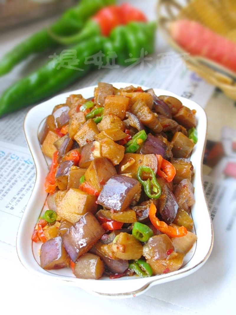 Easy to Get The Food-diced Eggplant with Bean Paste recipe