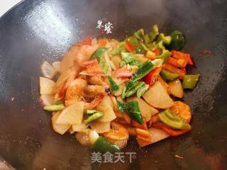Fried Radish with Shrimps recipe