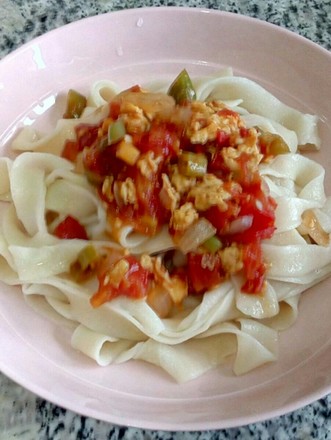 Marinated Noodles with Tomatoes recipe