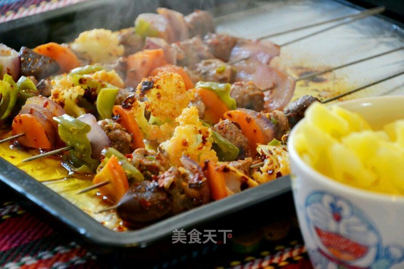 Lamb Kebabs with Seasonal Vegetables recipe